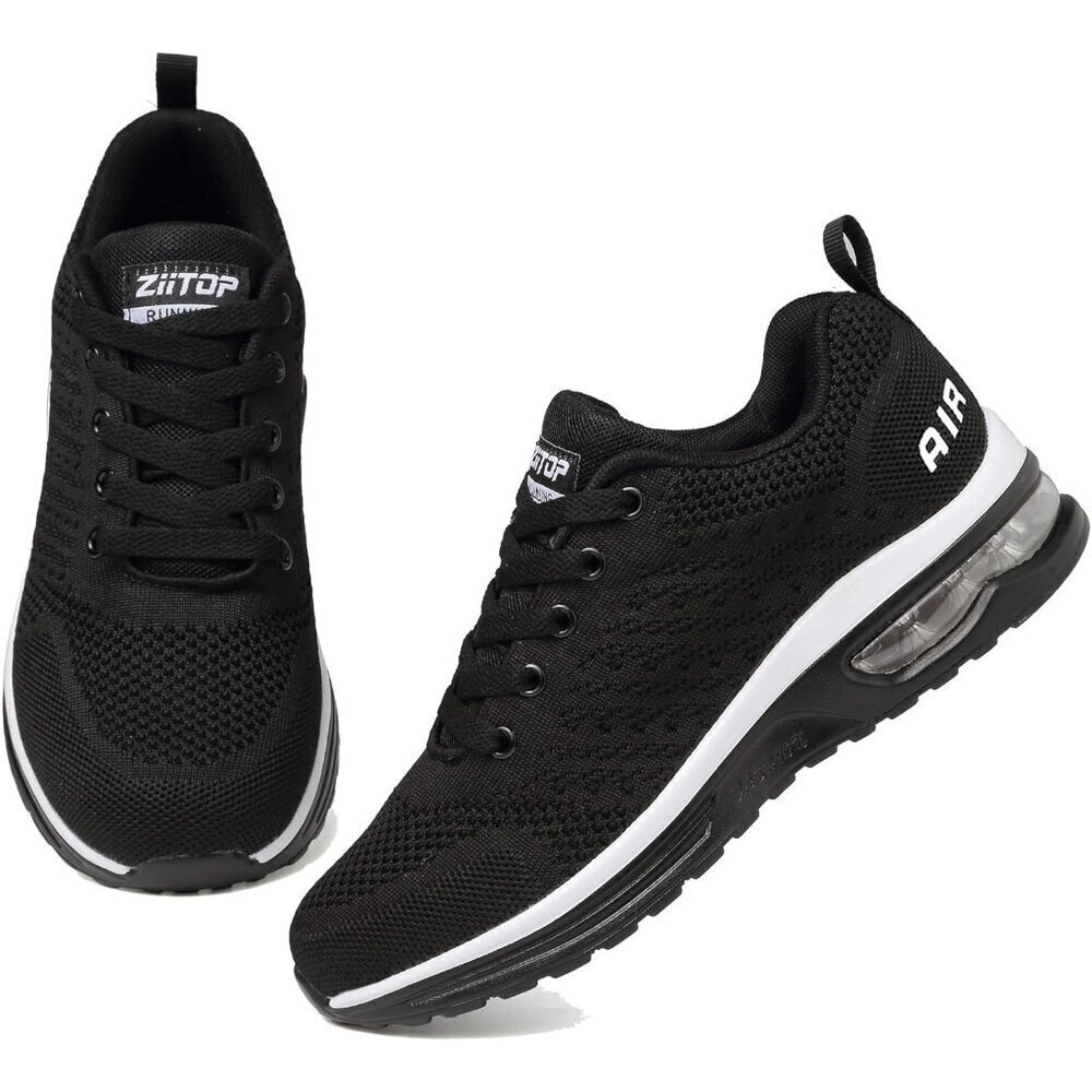 Ziitop Black Ladies Non Slip Lightweight Fashion Sneakers Breathable Sport Shoes